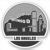 Los Angeles California Skyline Sticker (Voorkant)