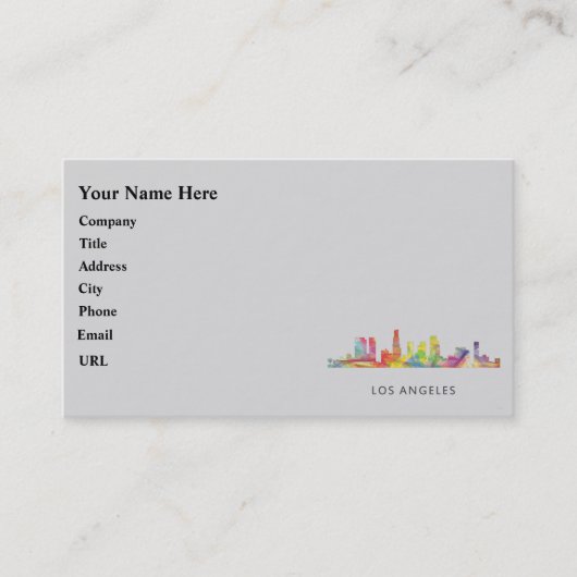 LOS ANGELES, CALIFORNIA SKYLINE WB1- VISITEKAARTJE (Voorkant)