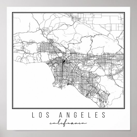 Los Angeles California Street Map Poster (Voorkant)
