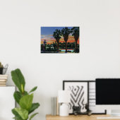 Los Angeles California Sunset in Echo Park Poster (Thuiskantoor)