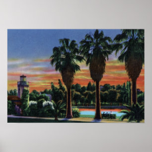 Los Angeles California Sunset in Echo Park Poster