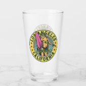 Los Angeles California Surfer Girl Beer Glas (Achterkant)