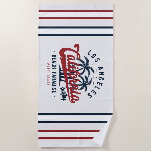 Los Angeles California Surfing Strandlaken (Voorkant)