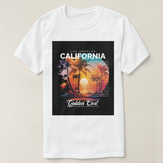 Los Angeles California T-Shirt – Golden Coast Vibe (Design voorkant)