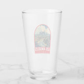 Los Angeles California Travel Art Embleem Glas (Achterkant)