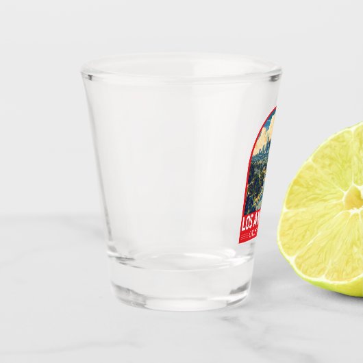 Los Angeles California Travel Art Embleem Shot Glas (Links)