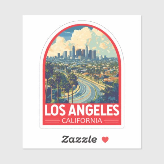 Los Angeles California Travel Art Embleem Sticker (Vel)