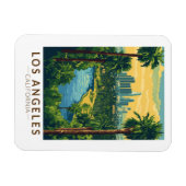Los Angeles California Travel Art Vintage Magneet (Horizontaal)
