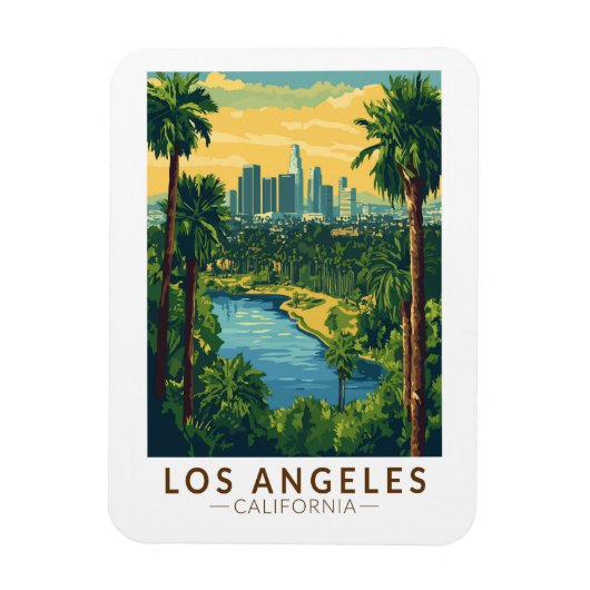 Los Angeles California Travel Art Vintage Magneet (Verticaal)
