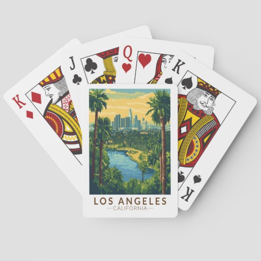 Los Angeles California Travel Art Vintage Pokerkaarten (Achterkant)