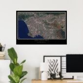 Los Angeles California van Space Satellite Map Poster (Thuiskantoor)
