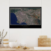 Los Angeles California van Space Satellite Map Poster (Keuken)