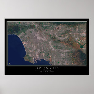 Los Angeles California van Space Satellite Map Poster