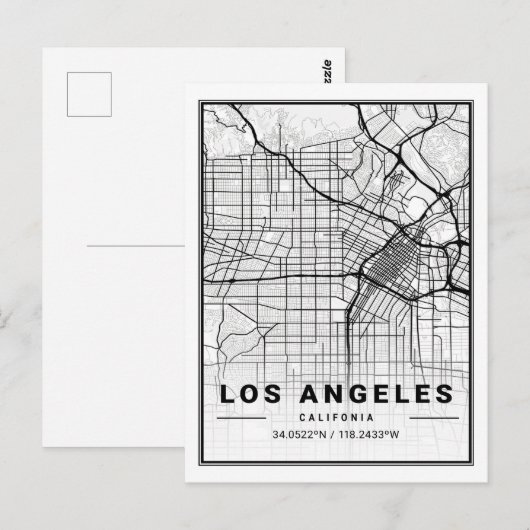 Los Angeles California, Verenigde Staten reisstadk Briefkaart (Voorkant / Achterkant)