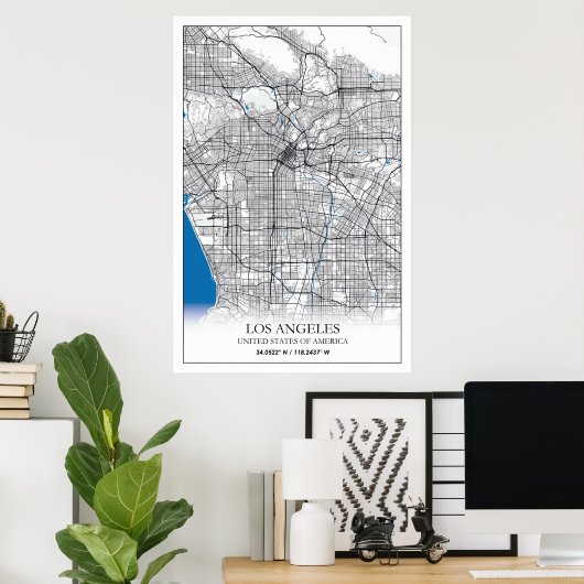 Los Angeles California, Verenigde Staten reisstadk Poster (Thuiskantoor)