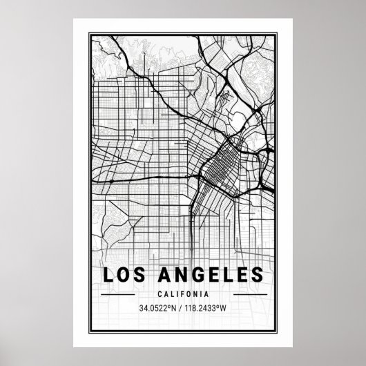 Los Angeles California, Verenigde steden: Stadskaa Poster (Voorkant)