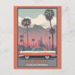 Los Angeles California Vintage auto reizen Briefkaart