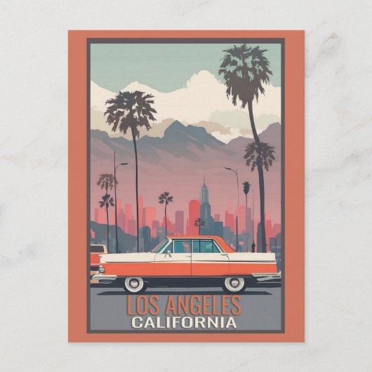 Los Angeles California Vintage auto reizen Briefkaart (Voorkant)