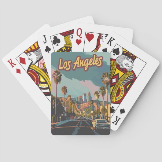 Los Angeles California Vintage Pokerkaarten (Achterkant)