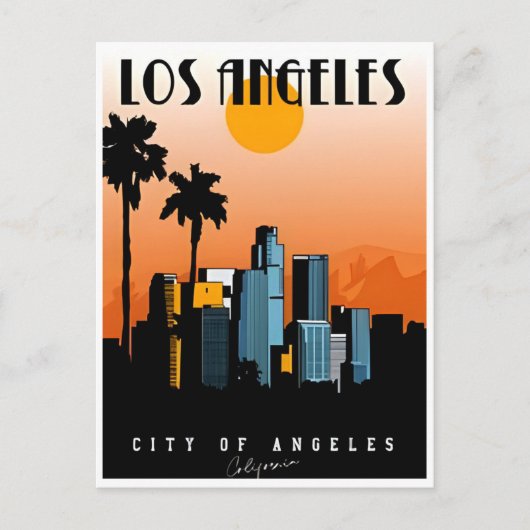 Los Angeles California Vintage Reizen Amerika Briefkaart (Voorkant)