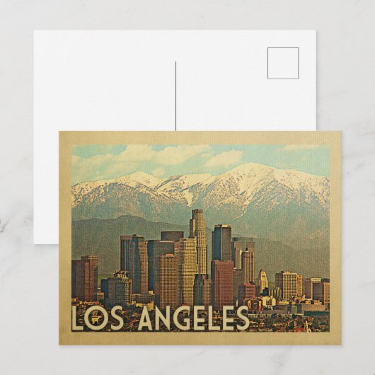 Los Angeles California Vintage Travel Briefkaart (Voorkant / Achterkant)