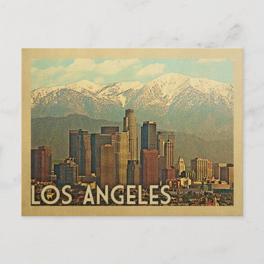 Los Angeles California Vintage Travel Briefkaart (Voorkant)