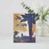 LOS ANGELES CALIFORNIA VINTAGE TRAVEL BRIEFKAART (Staand voorkant)