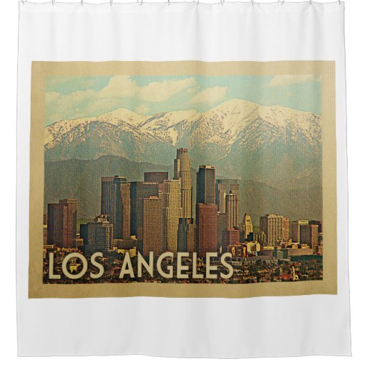 Los Angeles California Vintage Travel Douchegordijn (Voorkant)