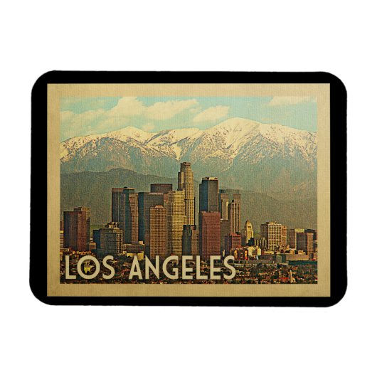 Los Angeles California Vintage Travel Magneet (Horizontaal)