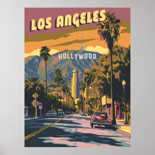 Los Angeles California Vintage Travel Poster (Voorkant)