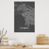 Los Angeles, California (white on black) Poster (Keuken)