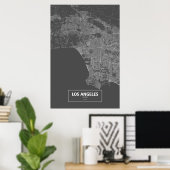 Los Angeles, California (white on black) Poster (Thuiskantoor)