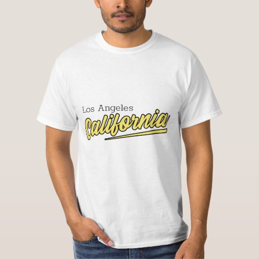 Los Angeles California Yellow Typografie T-shirt (Voorkant)