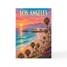 Los Angeles California Zonsondergang Reisposter