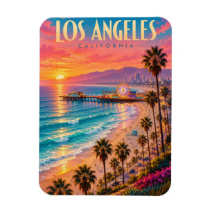 Los Angeles California Zonsondergang Reisposter Magneet