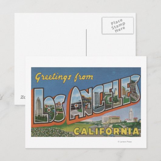 Los Angeles, CaliforniaLarge Letter Scenes Briefkaart (Voorkant / Achterkant)