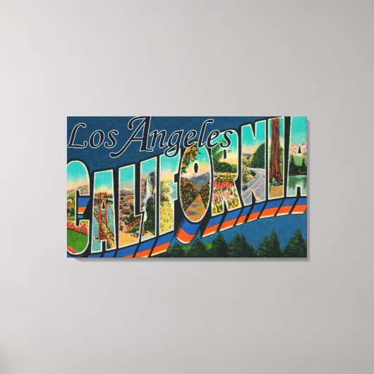 Los Angeles, CaliforniaLarge Letter Scenes Canvas Afdruk (Voorkant)