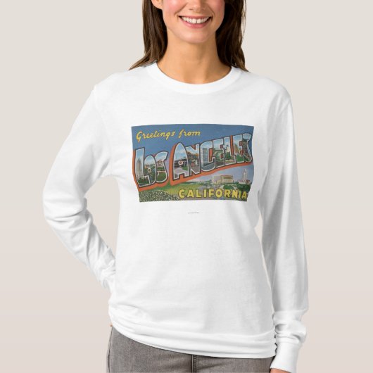 Los Angeles, CaliforniaLarge Letter Scenes T-shirt (Voorkant)
