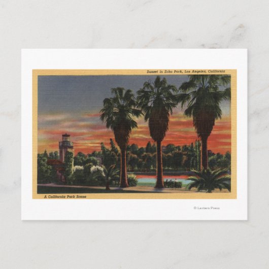 Los Angeles, CaliforniaSunset in Echo Park Briefkaart (Voorkant)