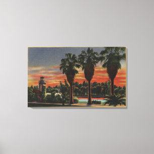 Los Angeles, CaliforniaSunset in Echo Park Canvas Afdruk