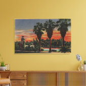 Los Angeles, CaliforniaSunset in Echo Park Canvas Afdruk (Insitu (Woonkamer))