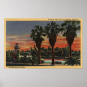 Los Angeles, CaliforniaSunset in Echo Park Poster (Voorkant)