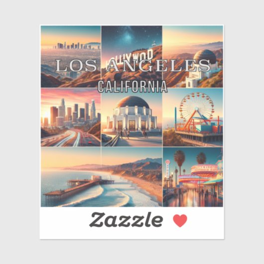 Los Angeles Californië 3 inch Vinyl Sticker (Vel)