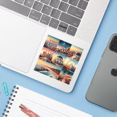 Los Angeles Californië 3 inch Vinyl Sticker (Laptop met iPhone)