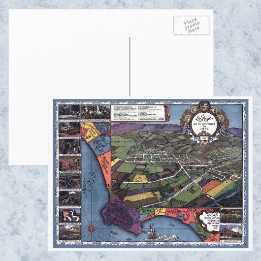 Los Angeles, Californië, Antiek luchtstad Kaart