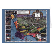 Los Angeles, Californië, Antiek luchtstad Kaart (Voorkant Horizontaal)