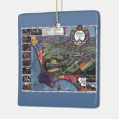 Los Angeles, Californië, Antiek luchtstad Kaart Keramisch Ornament (Links)