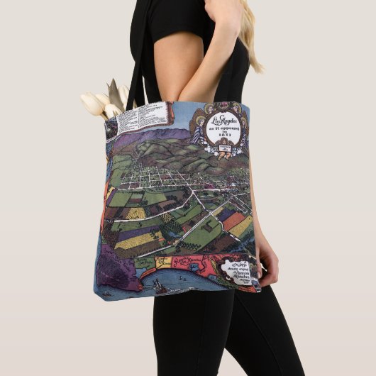 Los Angeles, Californië, Antiek luchtstad Kaart Tote Bag (Dichtbij)