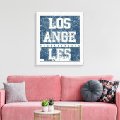 Los Angeles, Californië | Blauwe stadskaart Canvas Afdruk (Insitu (Woonkamer))
