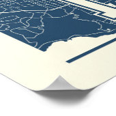 Los Angeles, Californië | Blauwe stadskaart Poster (Hoek)